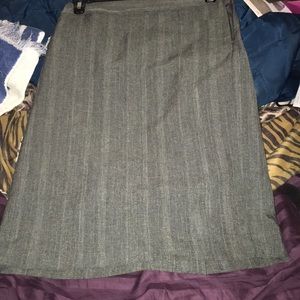 Gray Knee Length Skirt